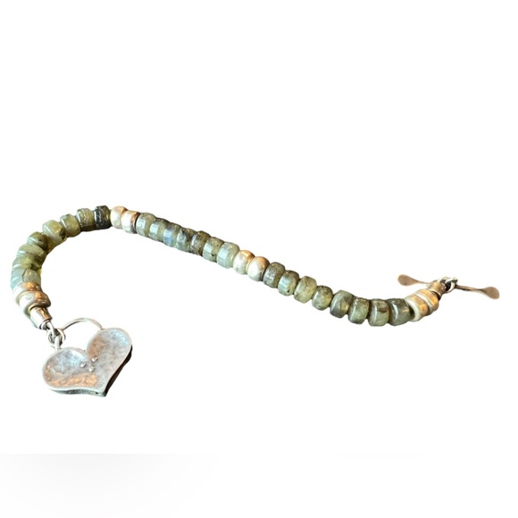 Rare VTG Silpada labradorite and silver beaded bracelet - Picture 2 of 3